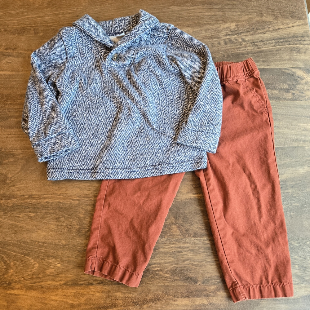 Carter's Blue Herringbone Sweater